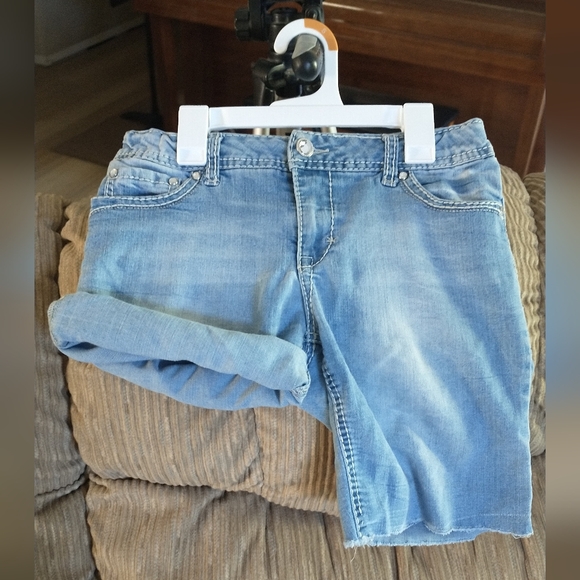 Adjustable Jean Shorts with Crystals - Picture 1 of 6